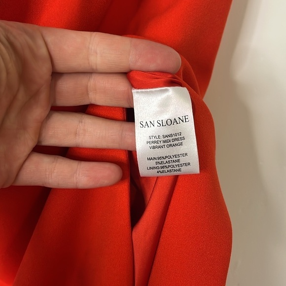 San Sloane Perrey Cut out Midi Dress in Vibrant Orange NWT - Picture 5 of 8